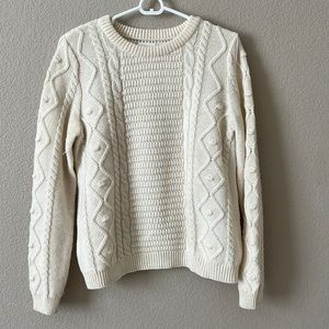 Sezane Cream Cable knit Sweater